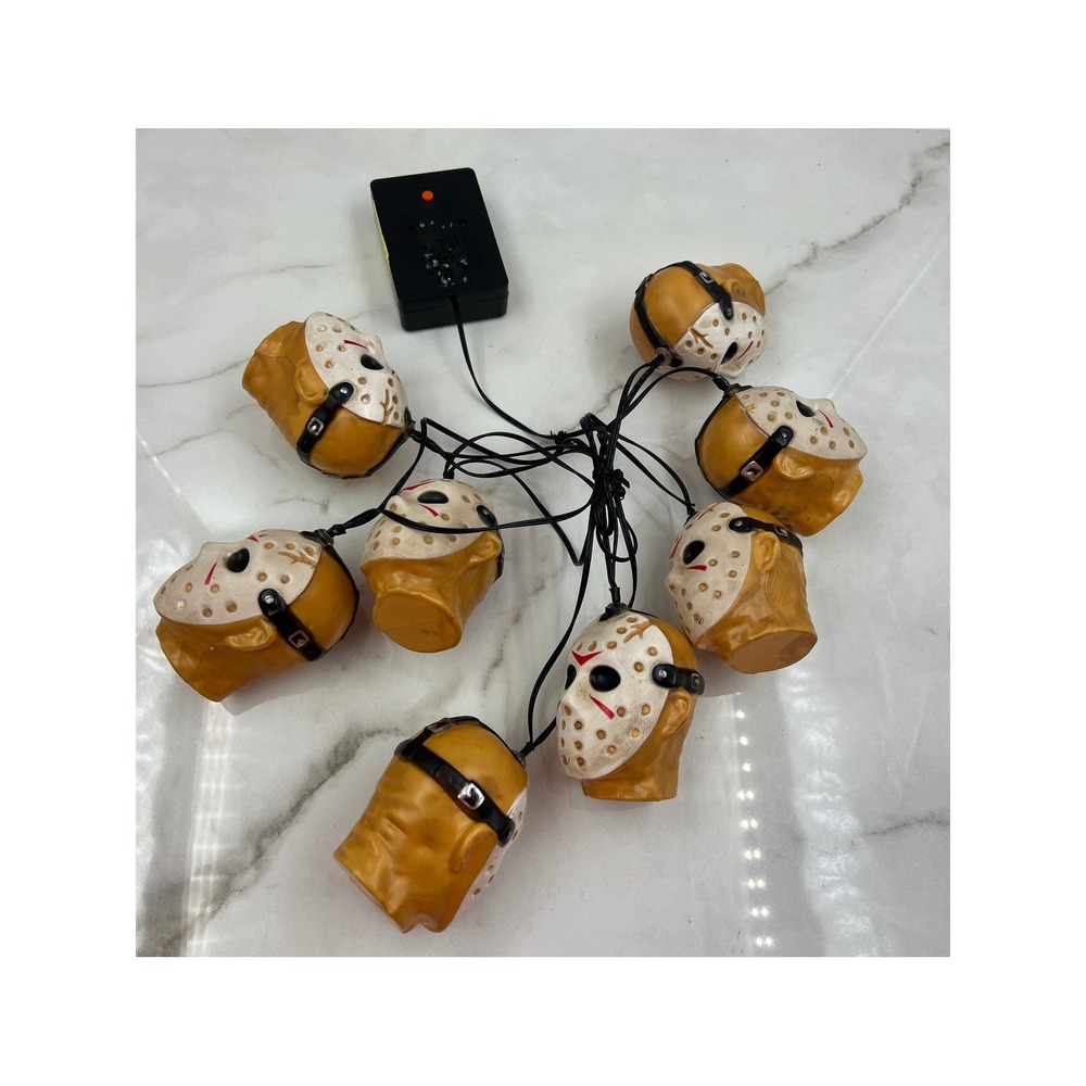 Gemmy Friday the 13th Jason Voorhees String Lights Halloween Horror Sound Sensor